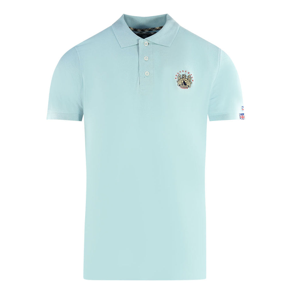 Aquascutum London Crest Light Blue Polo Shirt P00623 78