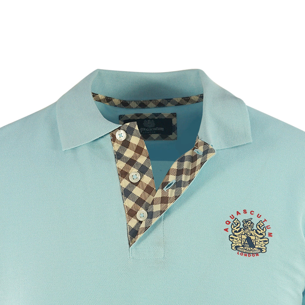 Aquascutum London Crest Light Blue Polo Shirt P00623 78