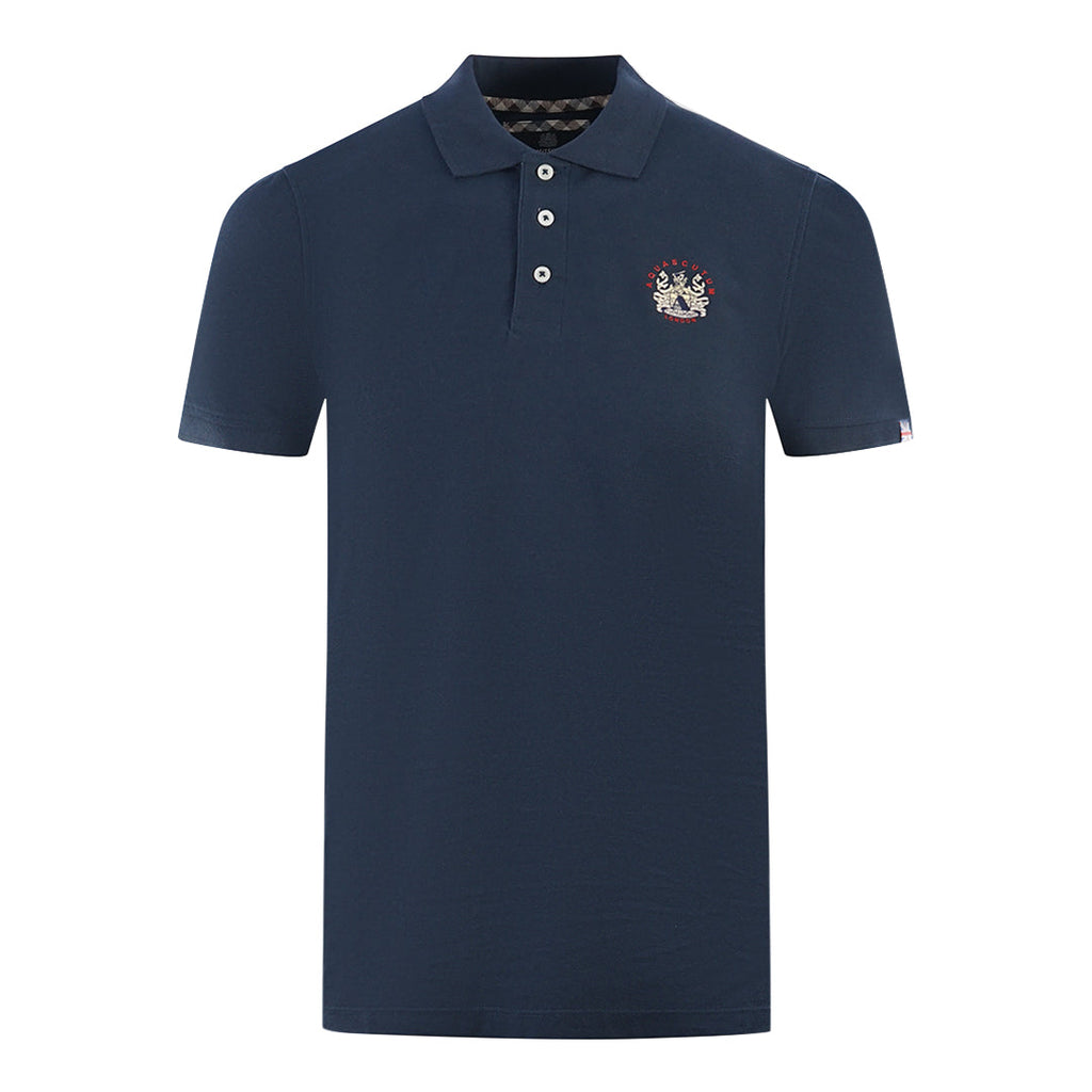 Aquascutum London Crest Navy Blue Polo Shirt