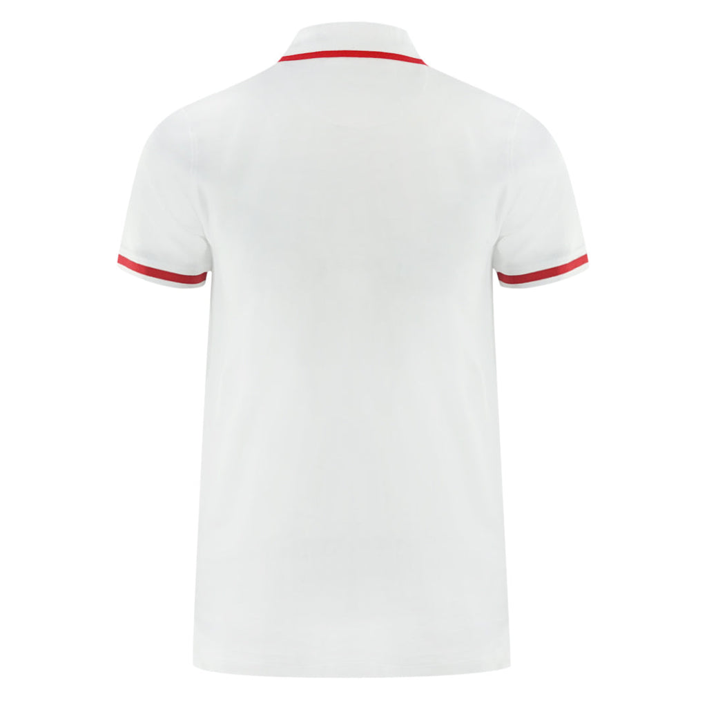 Aquascutum Aq 1851 Embroidered Tipped White Polo Shirt