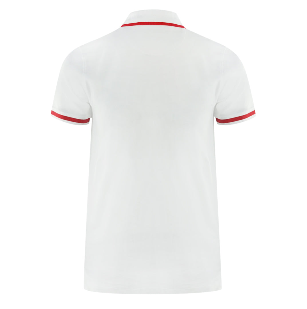 Aquascutum Aq 1851 Embroidered Tipped White Polo Shirt