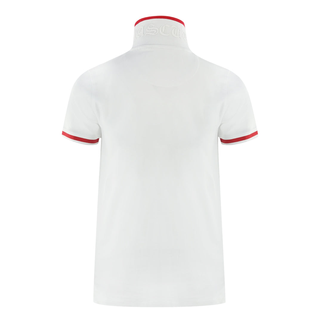Aquascutum Aq 1851 Embroidered Tipped White Polo Shirt