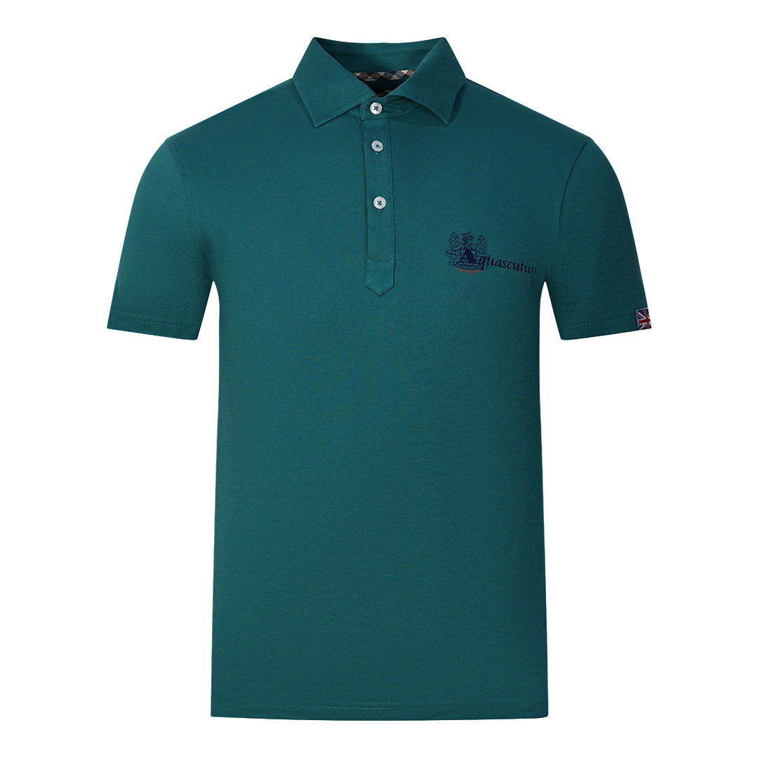 Aquascutum Aldis Brand London Logo Green Polo Shirt