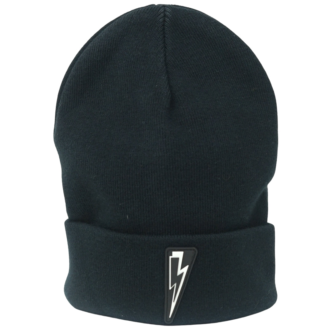 Neil Barrett Bolt Logo Beanie Black Hat PBCP290A N9508 01