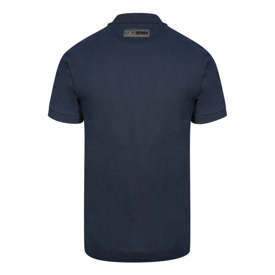 Philipp Plein Sport Block Chest Logo Navy Blue Polo Shirt PIPS1207 85