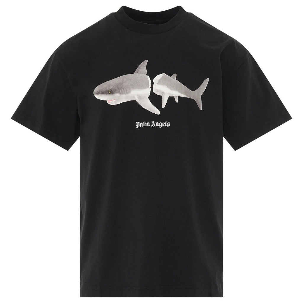 Palm Angels Classic Shark Design Black T Shirt