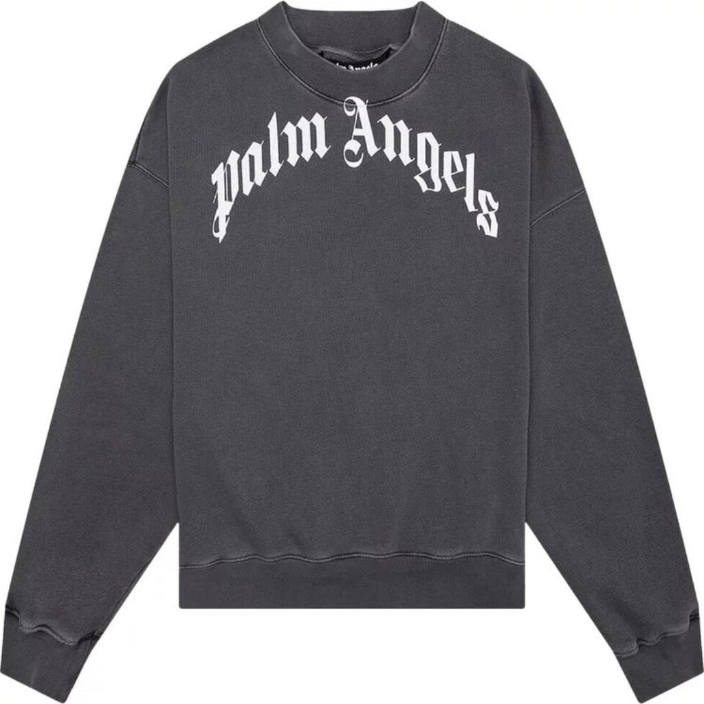 Palm Angels Gd Curved Logo Washed Black Sweater