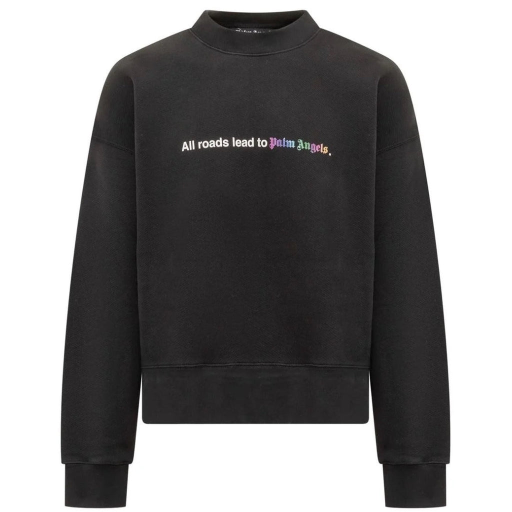 Palm Angels All Roads Roads Lead To Palm Angels Black Sweatshirt