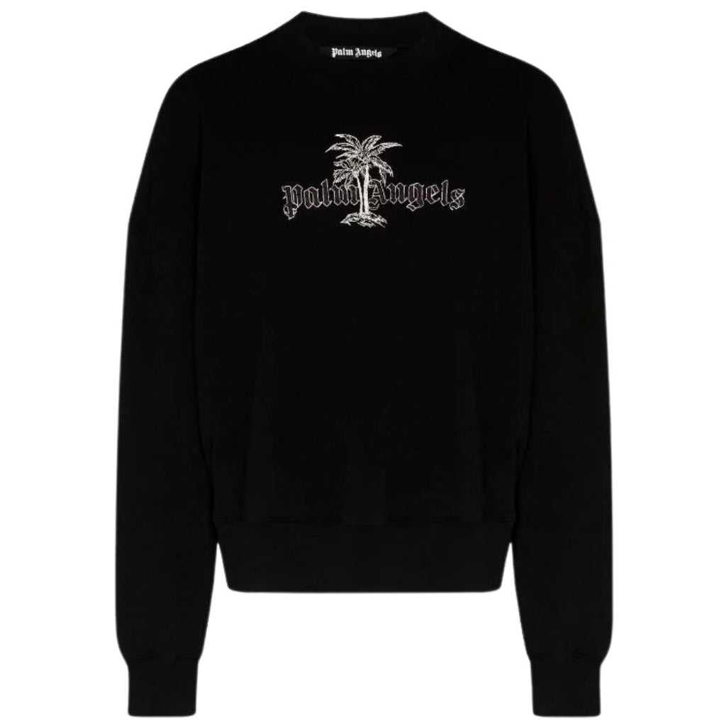 Palm Angels Logo Crew Black Sweater PMBA0262S22FLE0091001
