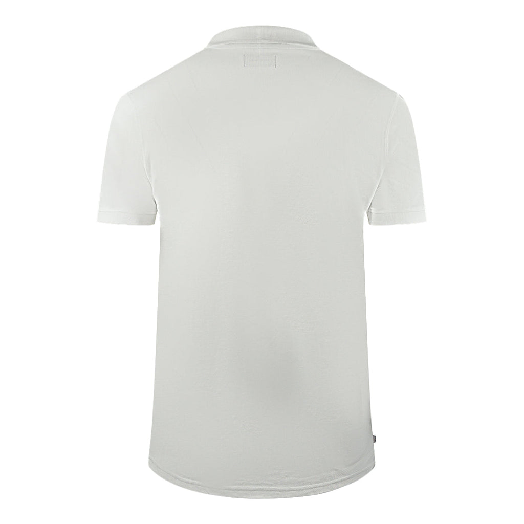 Aquascutum Brand Logo Plain White Polo Shirt