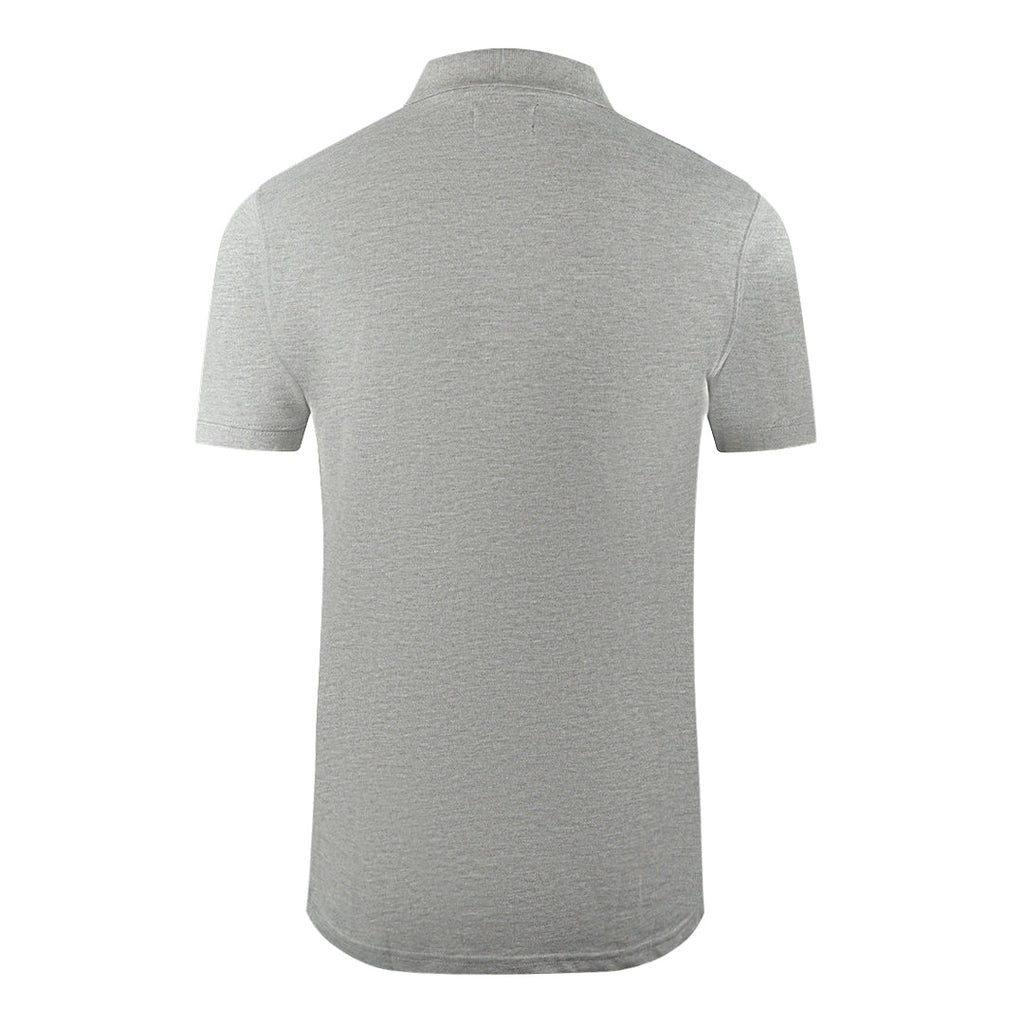 Aquascutum Brand Logo Plain Grey Polo Shirt