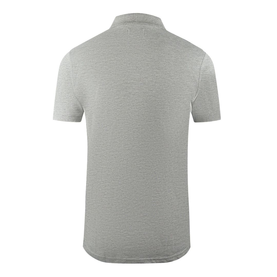 Aquascutum Brand Logo Plain Grey Polo Shirt