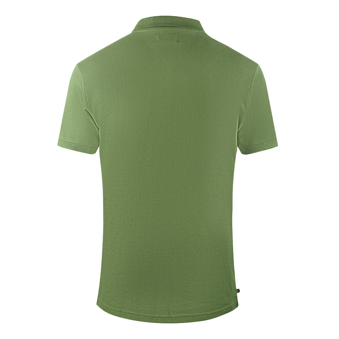 Aquascutum Brand Logo Plain Army Green Polo Shirt