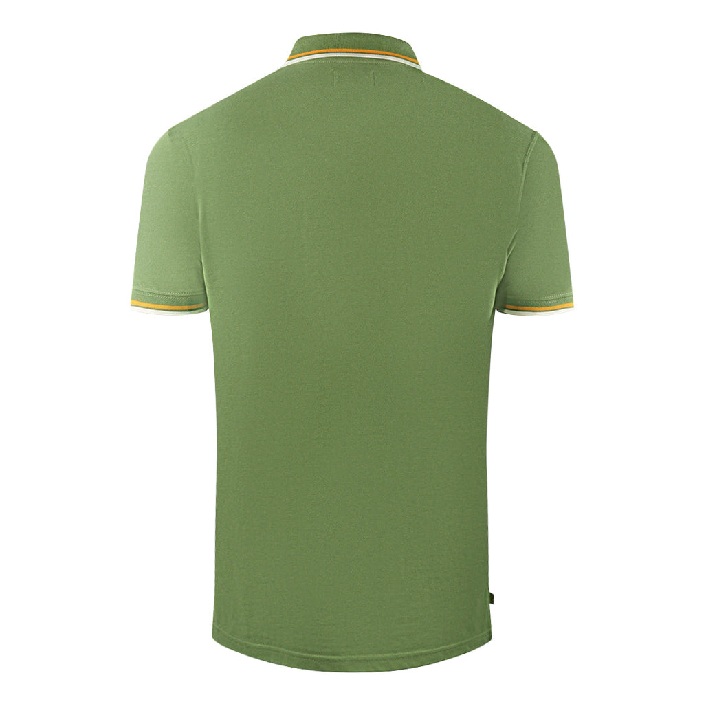 Aquascutum Twin Tipped Collar Brand Logo Army Green Polo Shirt Po002 06 - Style Centre Wholesale