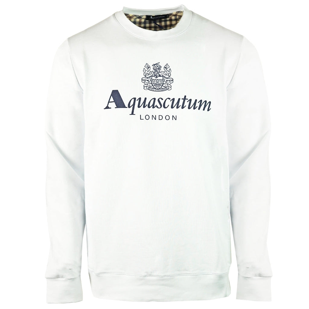 Aquascutum Waterfield Logo White Sweatshirt