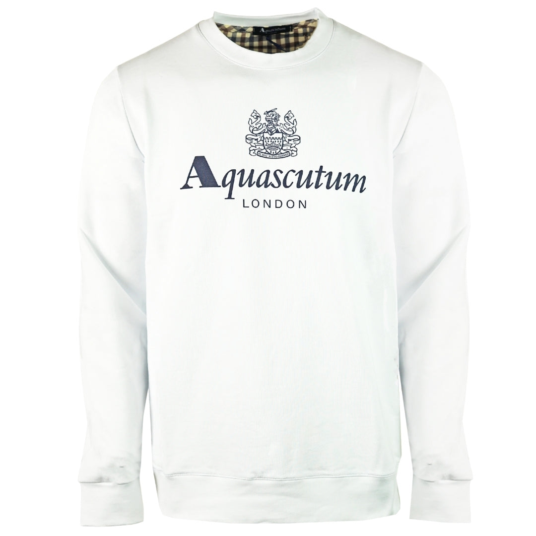Aquascutum Waterfield Logo White Sweatshirt