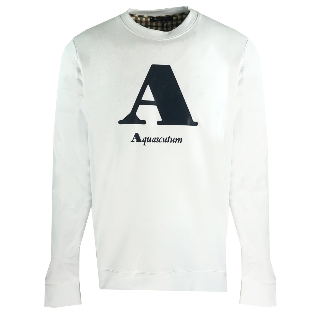 Aquascutum "A" Logo White Sweatshirt QMF003L0 01