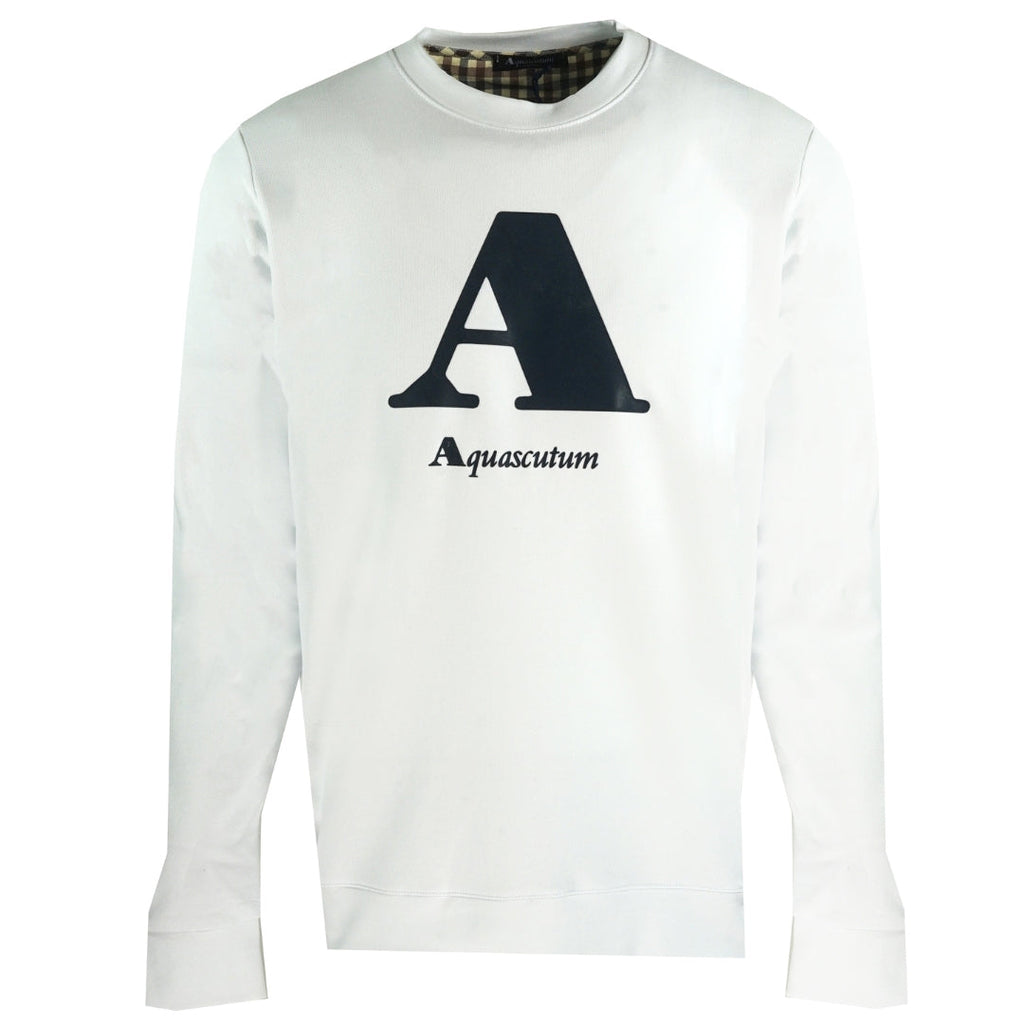 Aquascutum "A" Logo White Sweatshirt QMF003L0 01