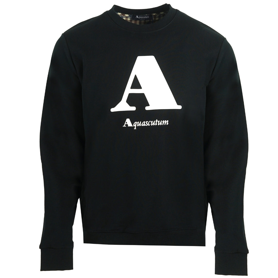 Aquascutum "A" Logo Black Sweatshirt QMF003L0 02