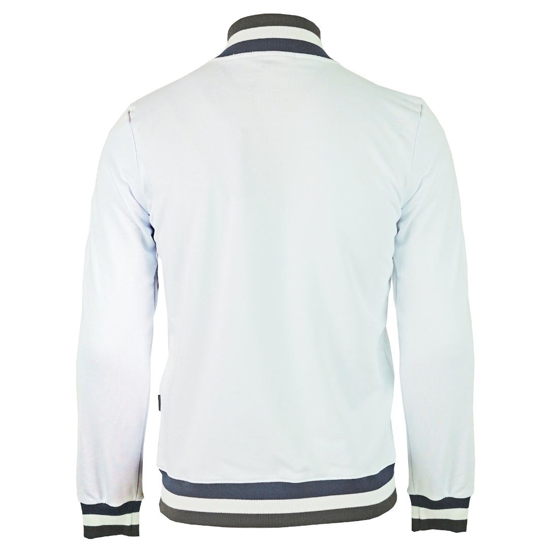 Aquascutum A Logo Zip Sweater White Jacket