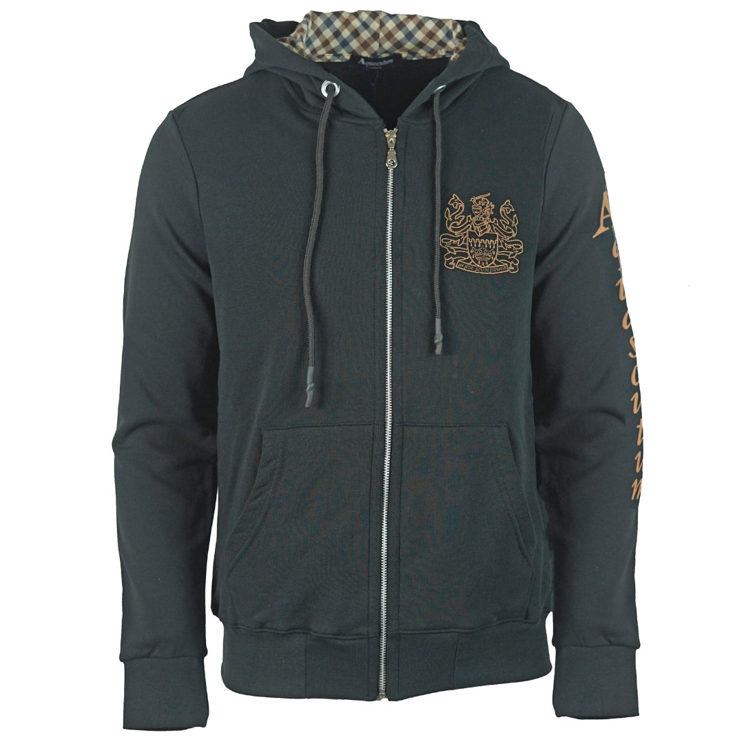 Aquascutum Waterfield Logo Black Zip Hoodie