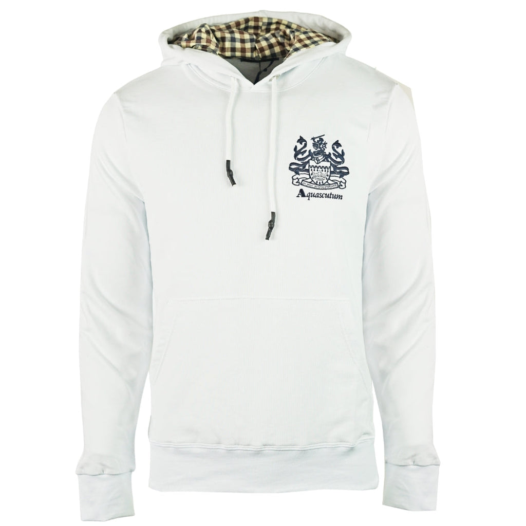 Aquascutum Aldis Logo White Hoodie 1