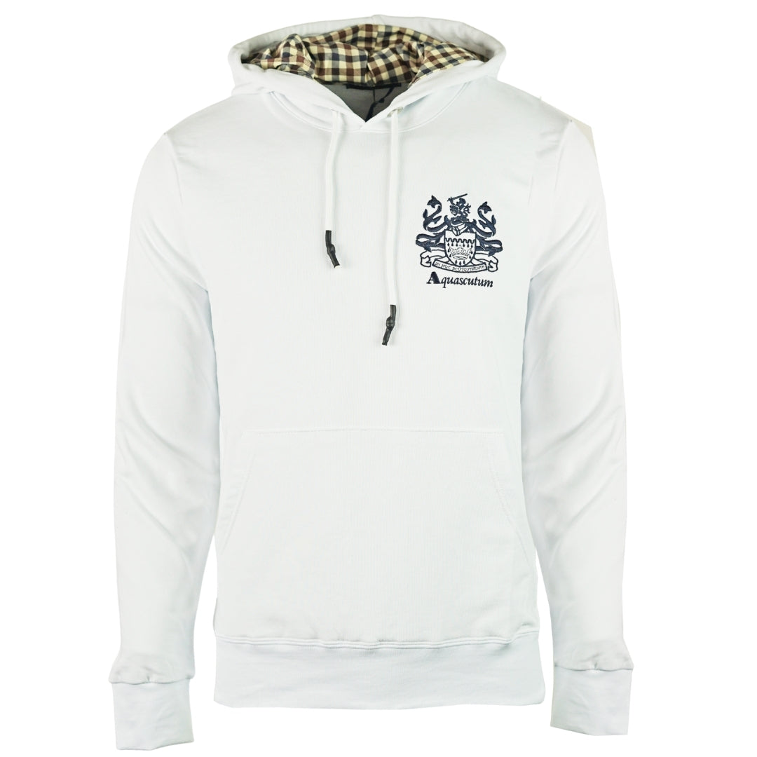 Aquascutum Aldis Logo White Hoodie 1