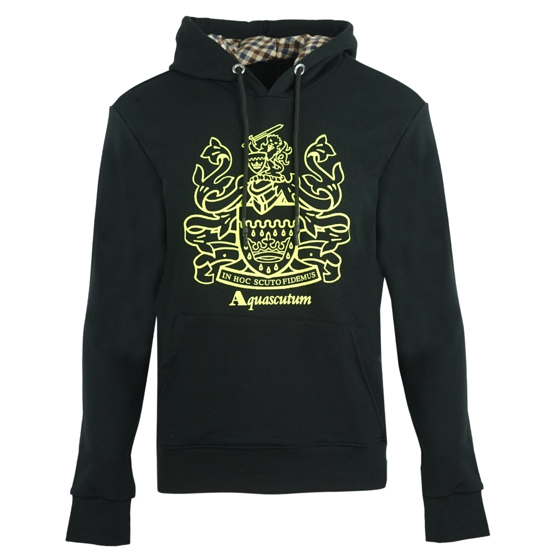 Aquascutum Large Crest Black Hoodie