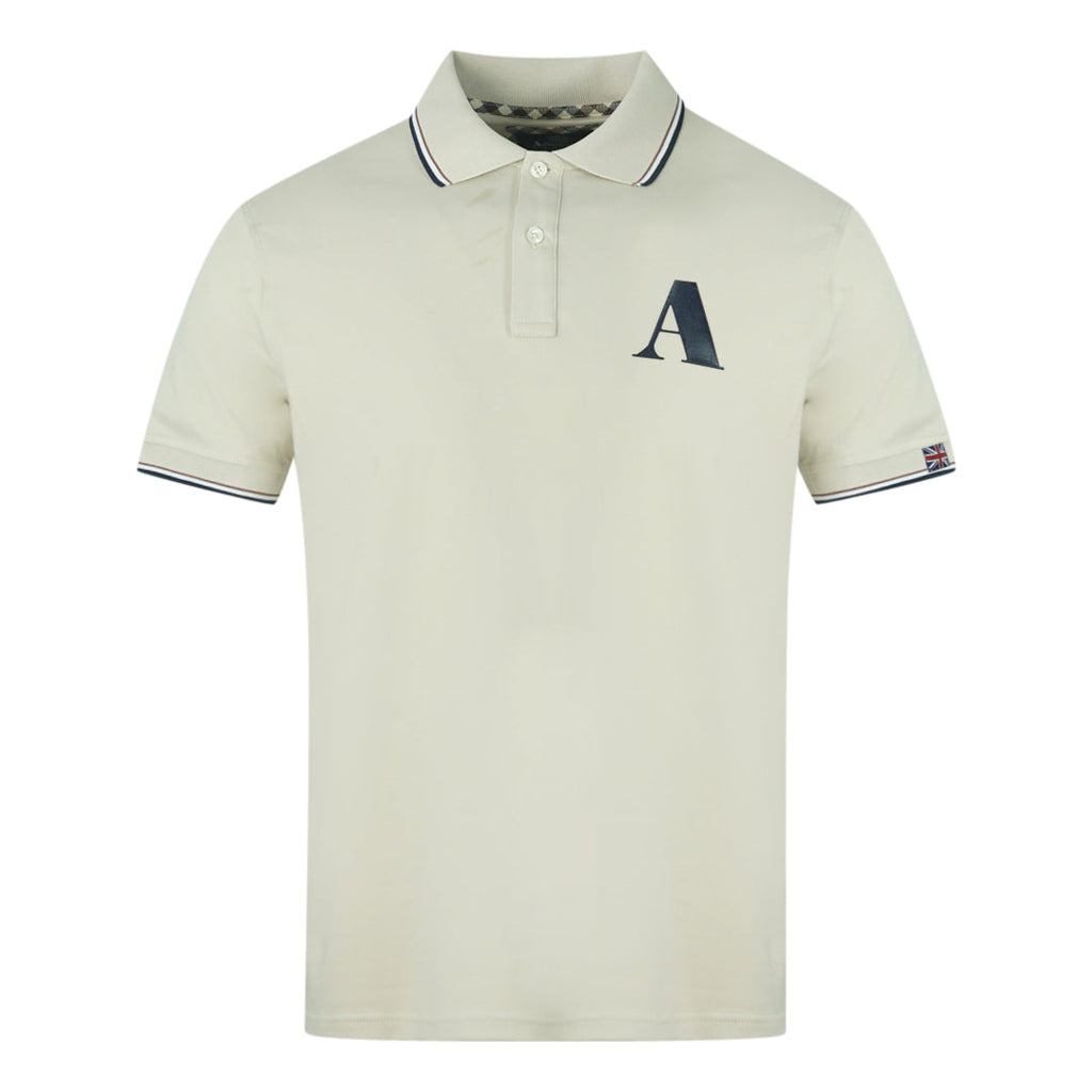 Aquascutum A Logo Biege Polo Shirt QMP010 10