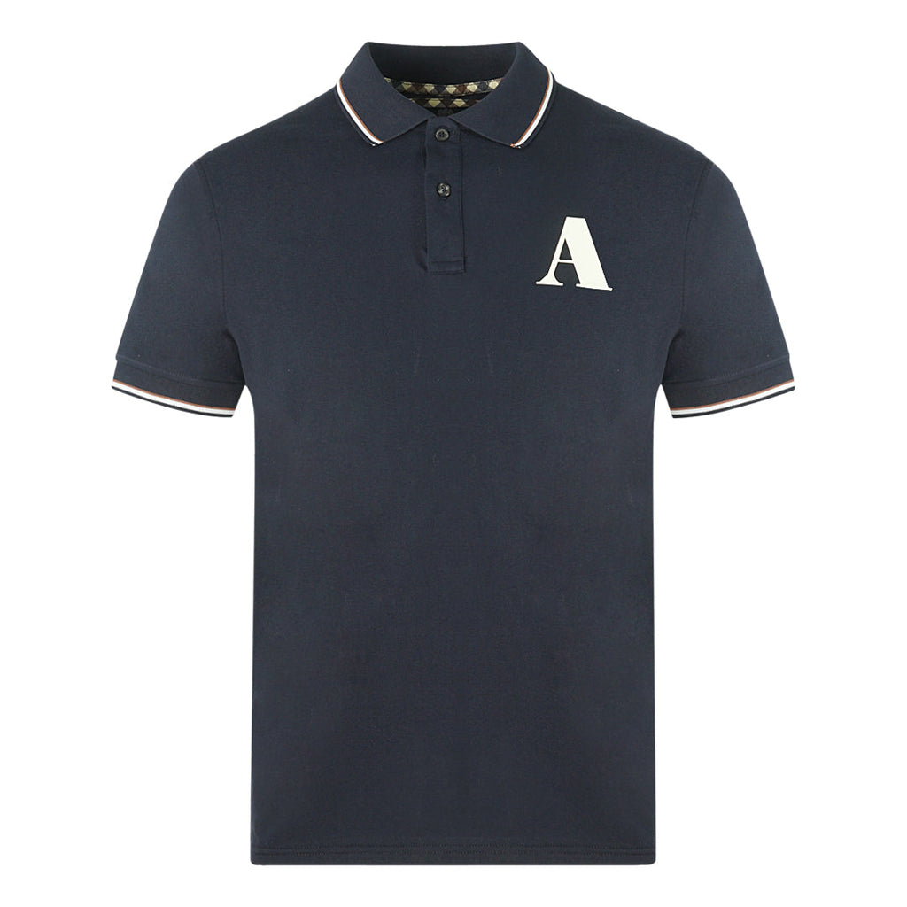Aquascutum A Logo Navy Blue Polo Shirt