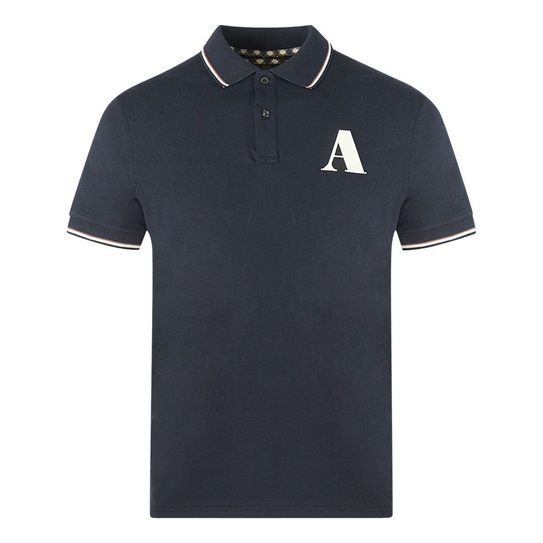 Aquascutum A Logo Navy Blue Polo Shirt
