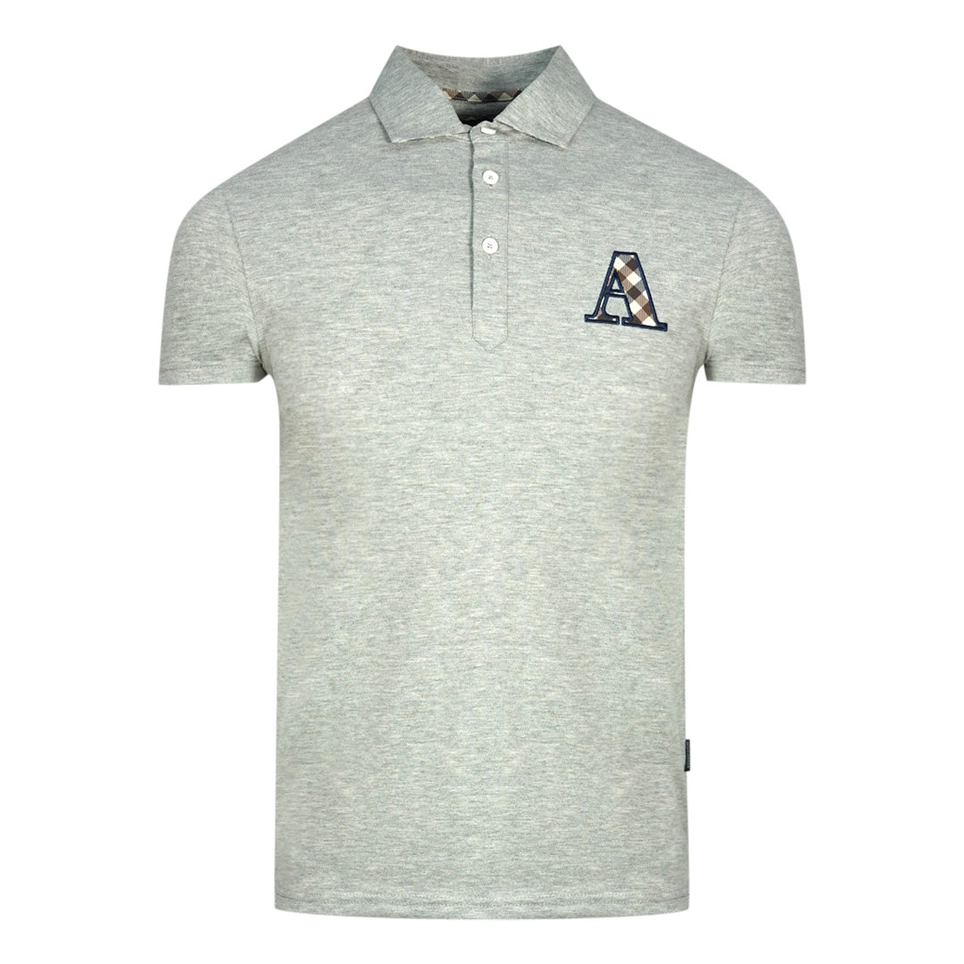 Aquascutum Check A Logo Grey Polo Shirt
