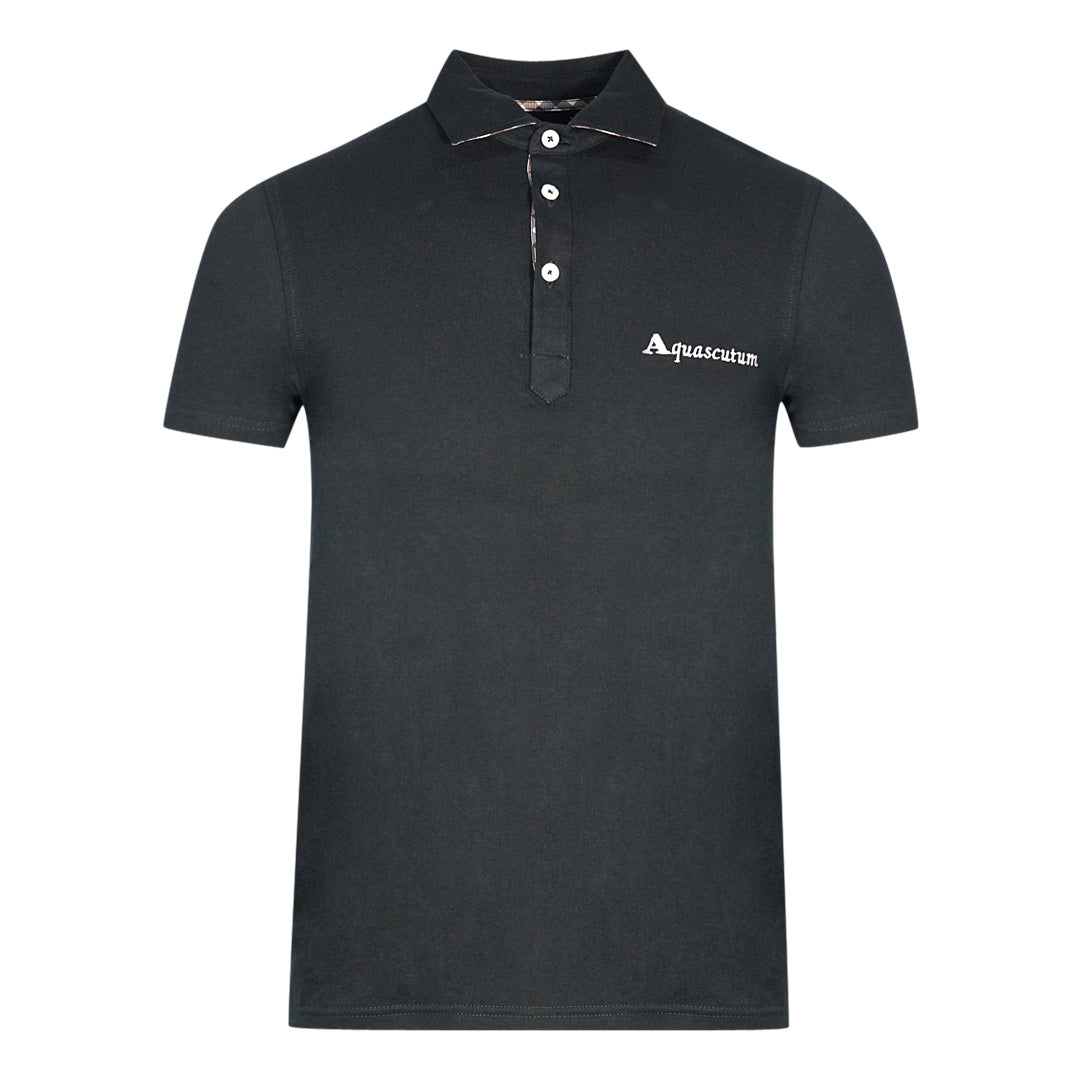 Aquascutum Signature Logo Black Polo Shirt
