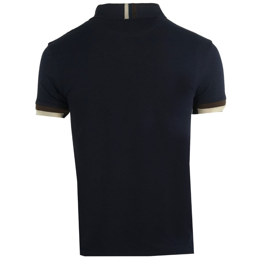 Aquascutum Aldis Crest Logo Navy Polo Shirt QMP023 03