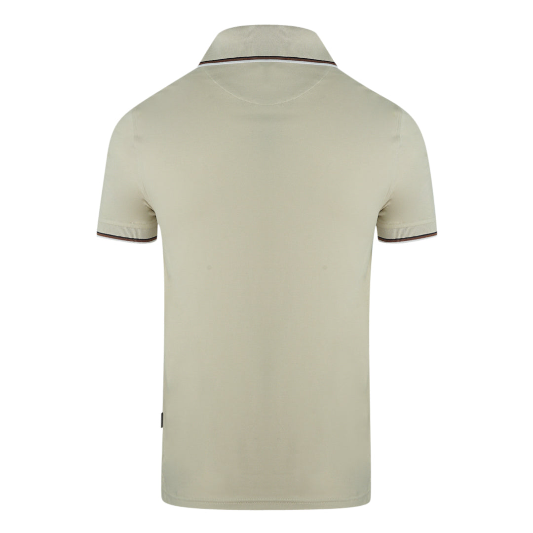 Aquascutum Brand Logo Beige Polohirt QMP024 10