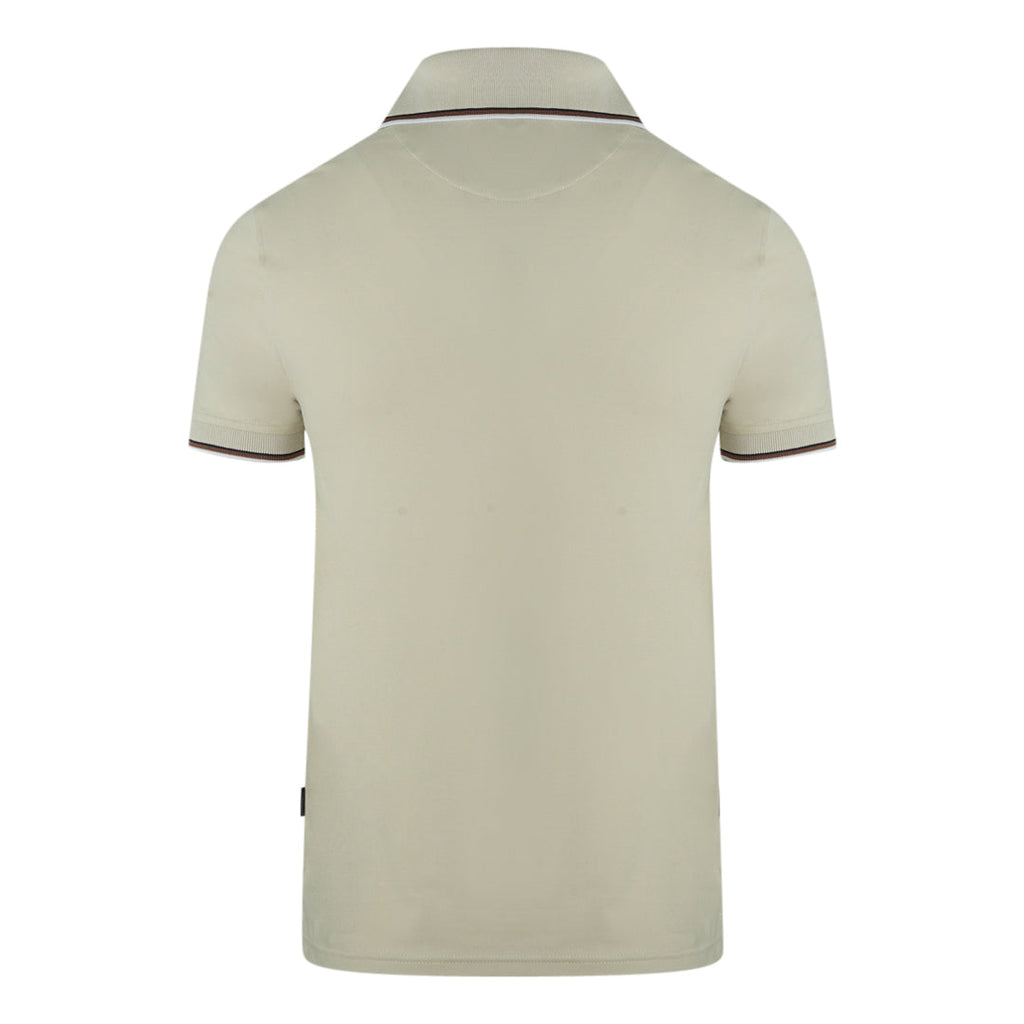 Aquascutum Tipped Collar Beige Polo Shirt QMP028 10