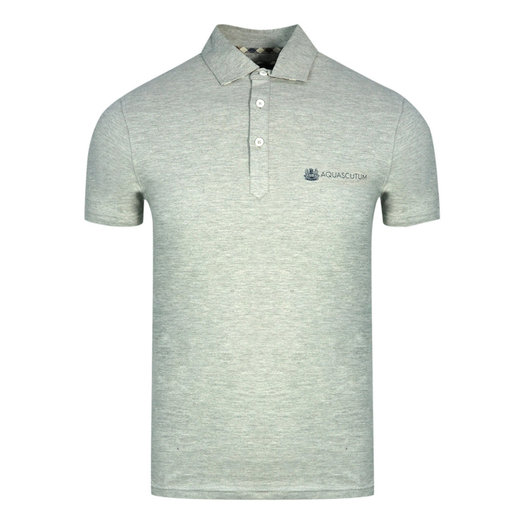 Aquascutum Aldis Crest Block Logo Grey Polo Shirt