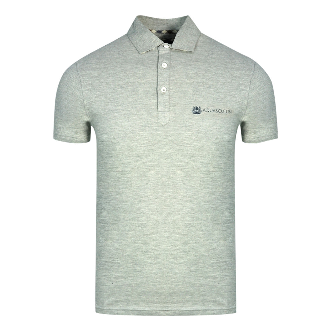 Aquascutum Aldis Crest Block Logo Grey Polo Shirt