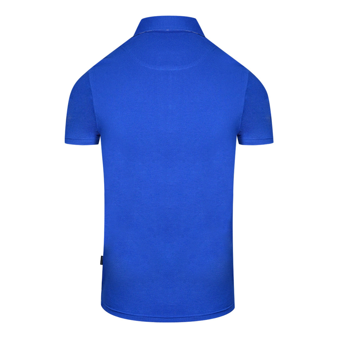 Aquascutum London Bold Logo Blue Polo Shirt