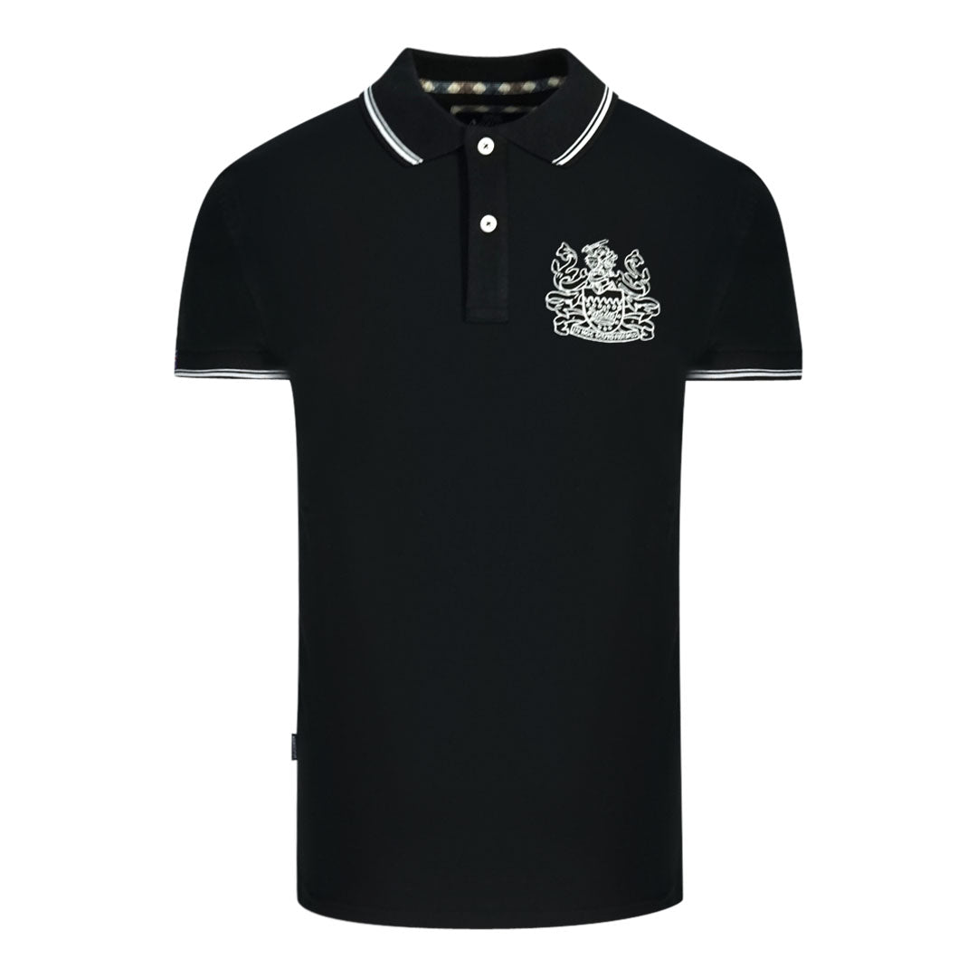 Aquascutum Aldis Tipped Black Polo Shirt