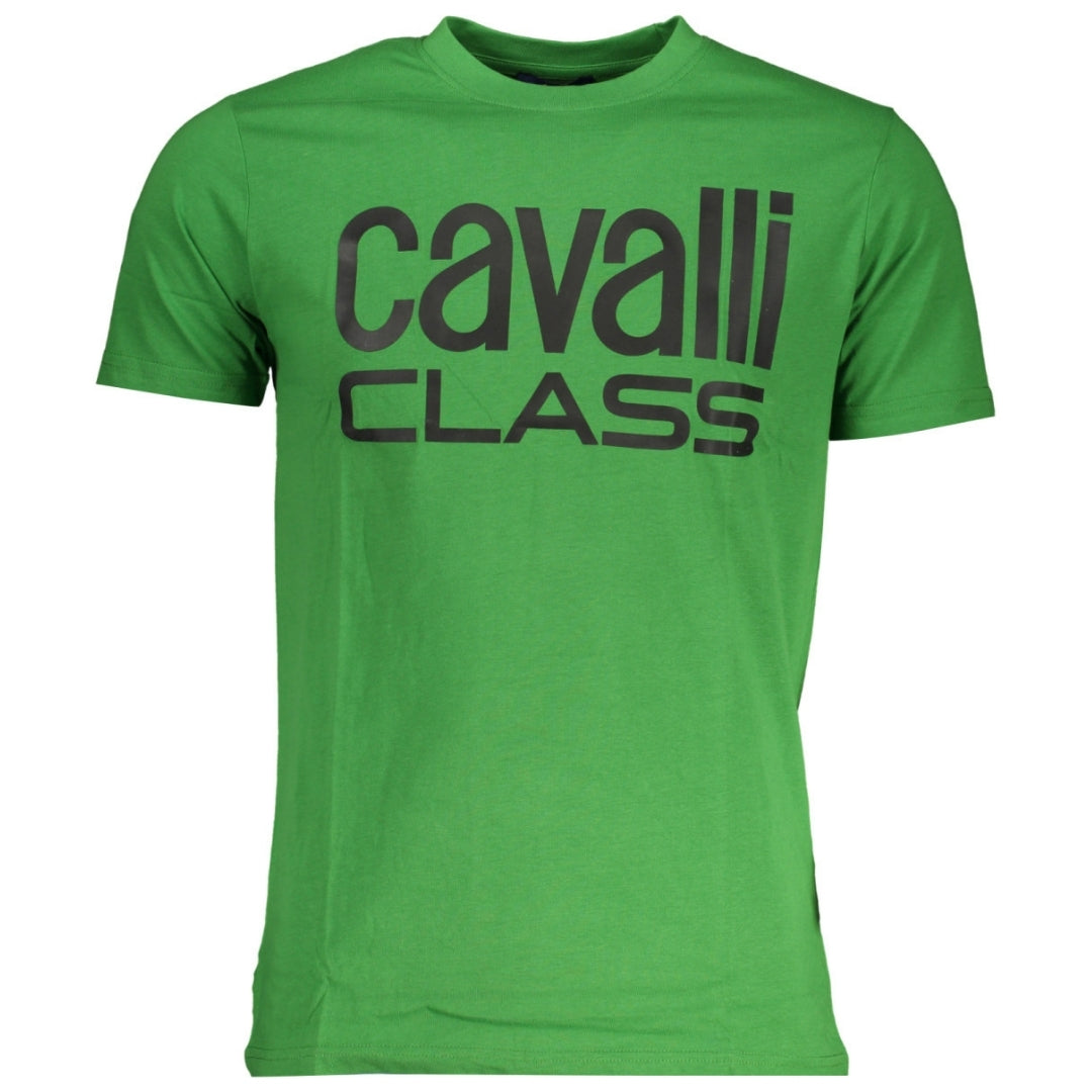 Cavalli Class Bold Black Logo Green T-Shirt QXT62Q JD060 07334