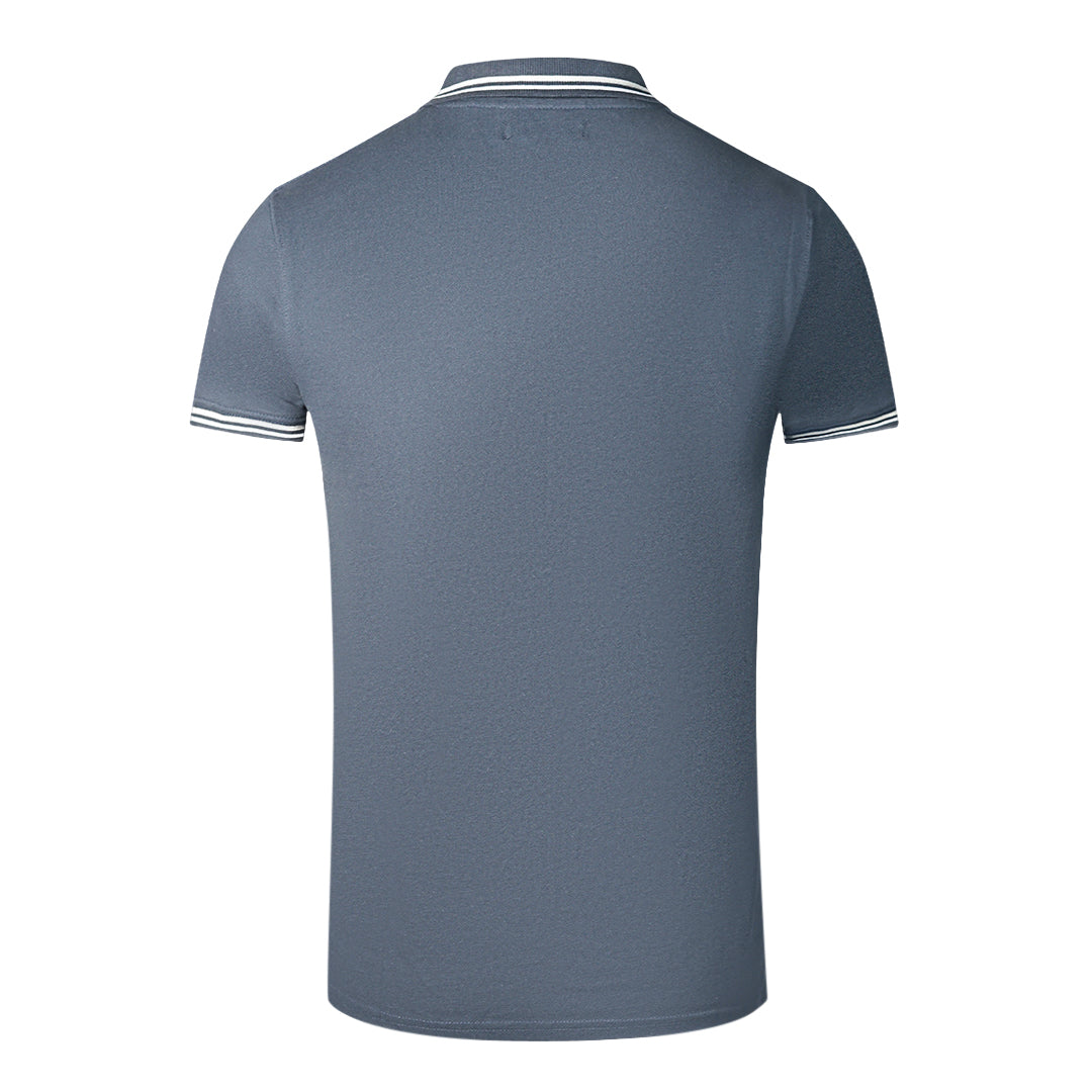 Cavalli Class Twinned Tipped Collar Navy Blue Polo Shirt