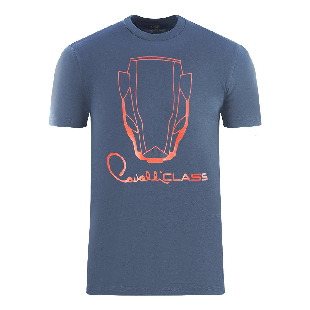 Cavalli Class Snake Head Logo Navy Blue T-Shirt RXT60D JD060 04926