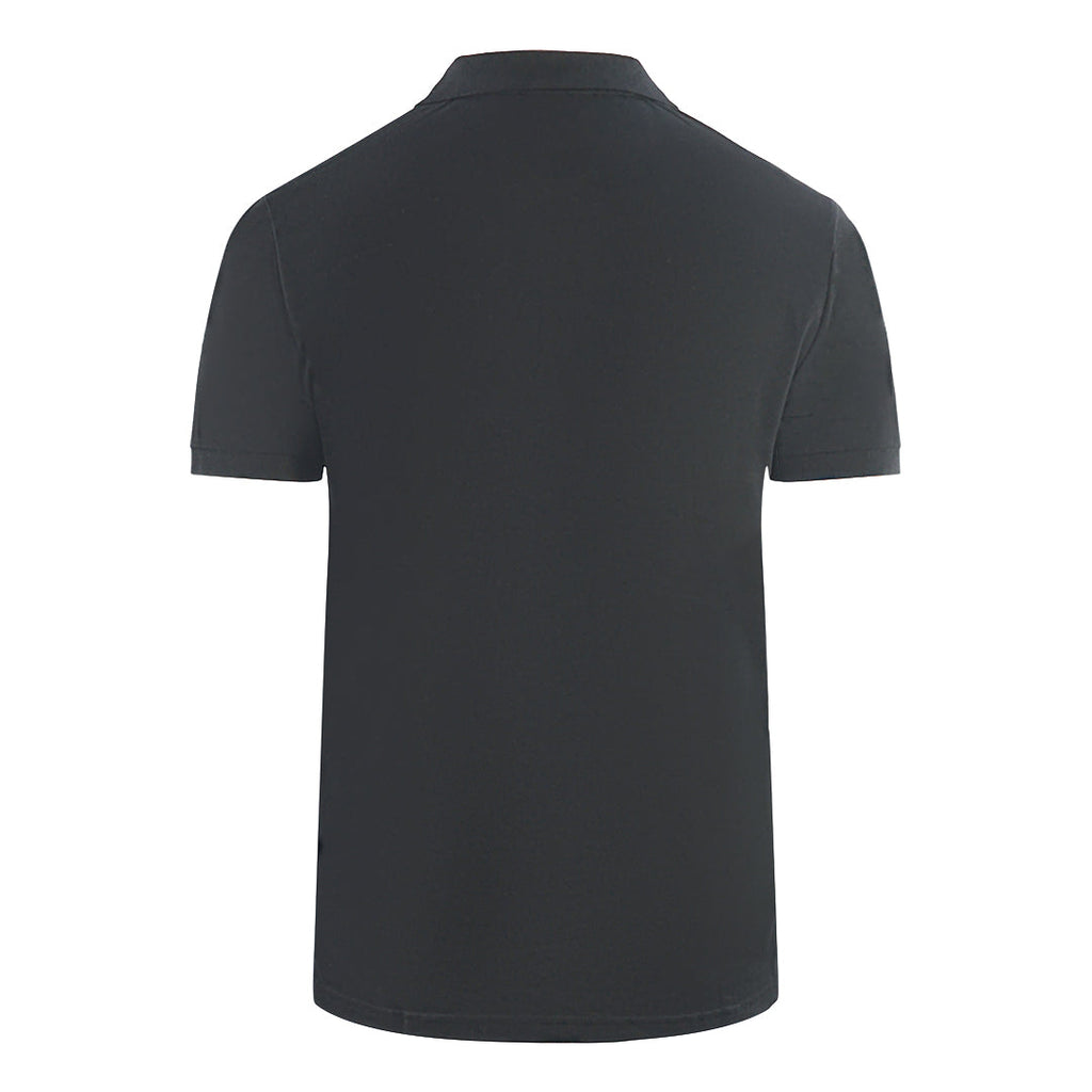 Cavalli Class Bold Brand Logo Black Polo Shirt