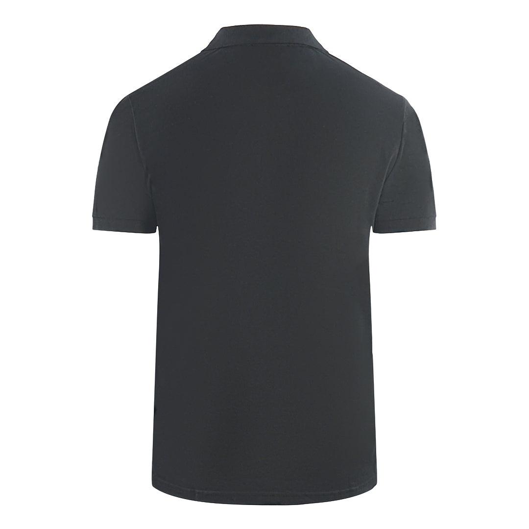 Cavalli Class Bold Brand Logo Black Polo Shirt