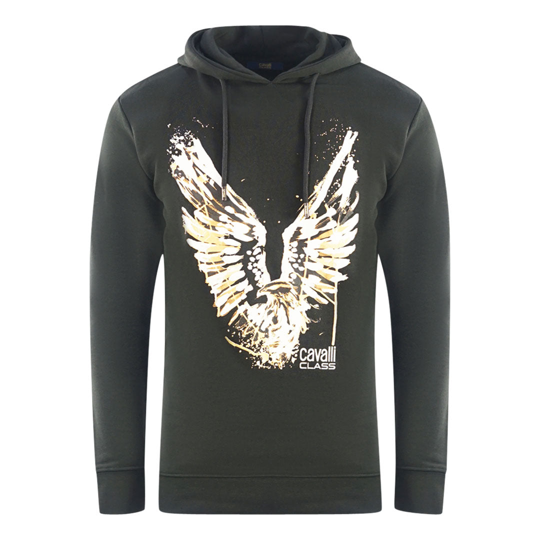 Cavalli Class Golden Eagle Logo Black Hoodie