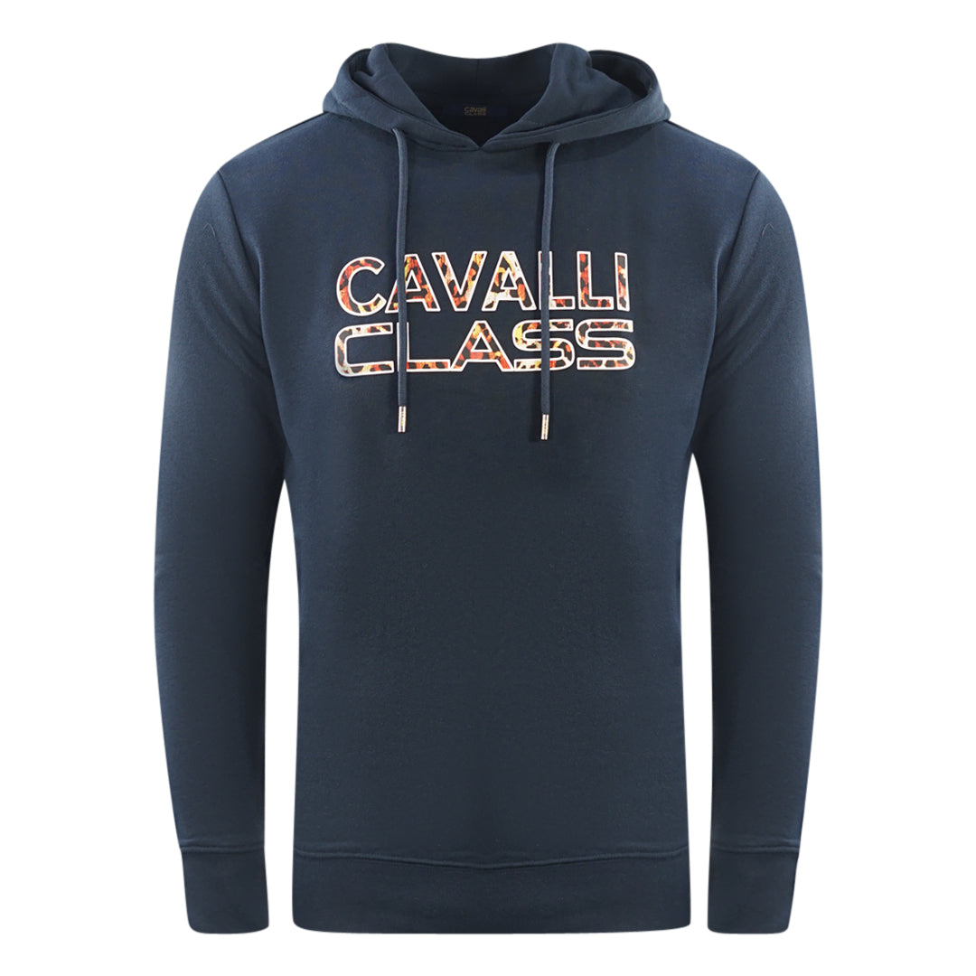 Cavalli Class Brand Logo Navy Blue Hoodie