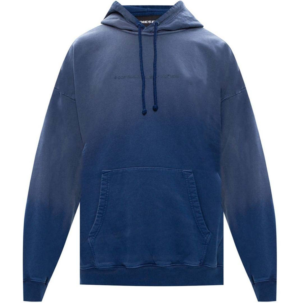 Diesel Copyright Logo Faded Blue Hoodie - Nova Clothing