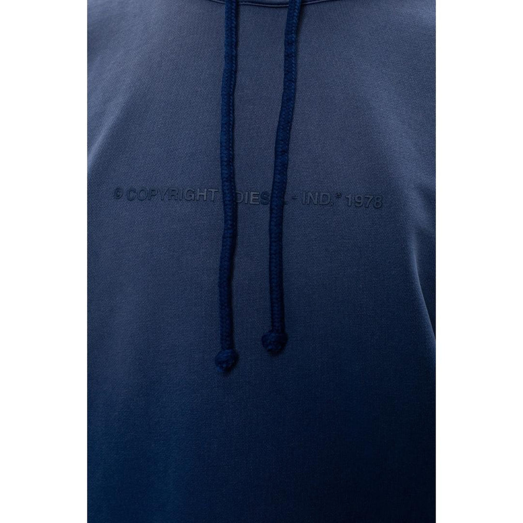 Diesel Copyright Logo Faded Blue Hoodie - Nova Clothing