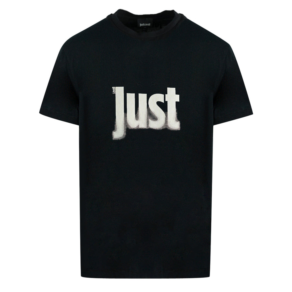 Just Cavalli Faded Logo Black T Shirt